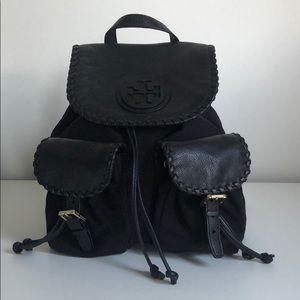 Tory Burch Black Logo Backpack